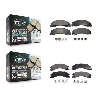 Front Rear Ceramic Brake Pads Kit For Ford E-350 Super Duty E-250 E-150 E-450 Econoline KTC-100143