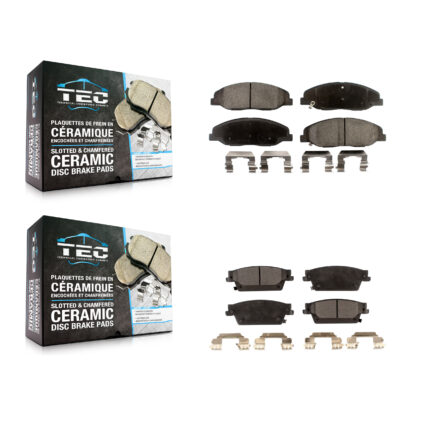 Front Rear Ceramic Brake Pads Kit For 2009-2011 Cadillac STS With Performance Brakes KTC-100146