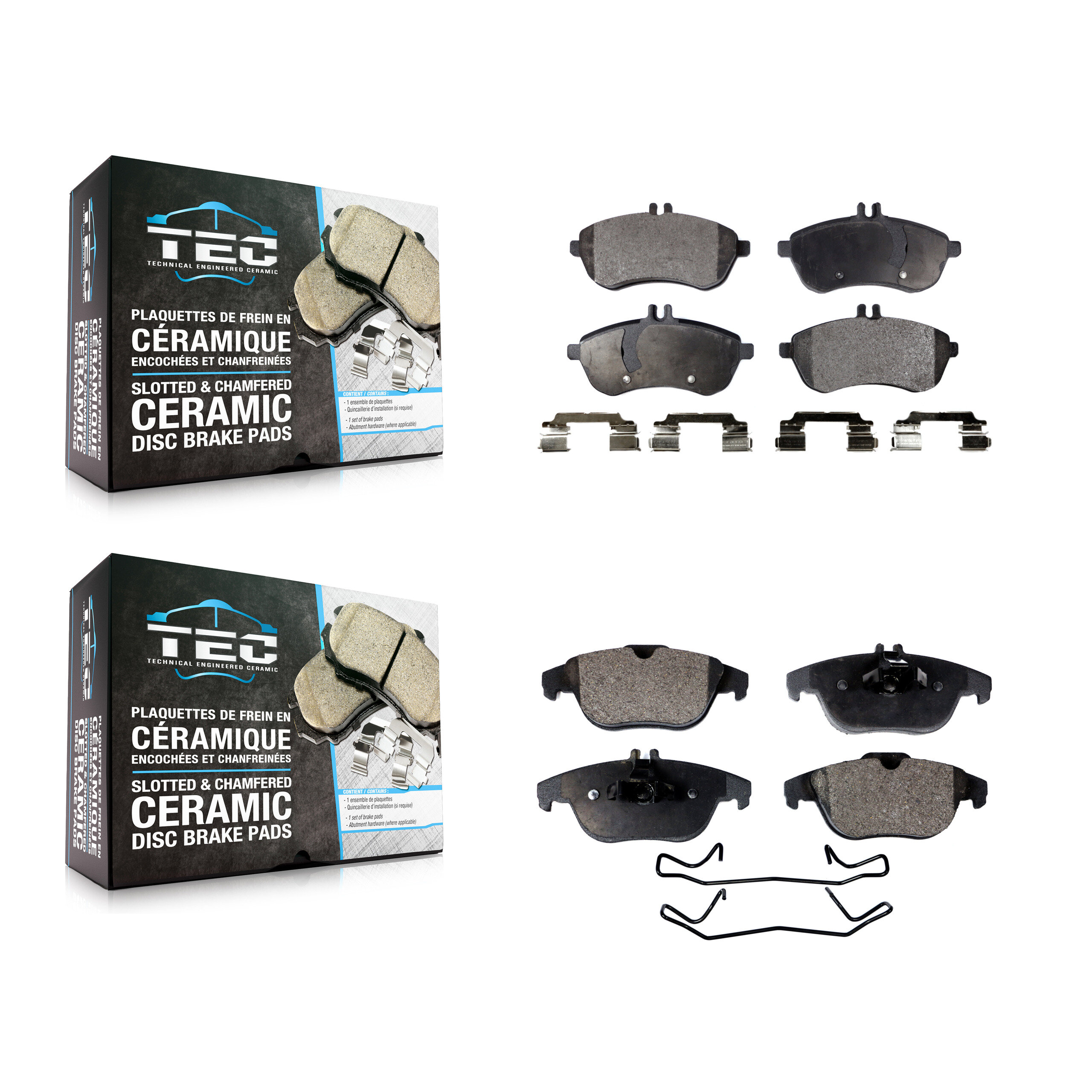 Front Rear Ceramic Brake Pads Kit For Mercedes-Benz C300 C250 C230 KTC-100150