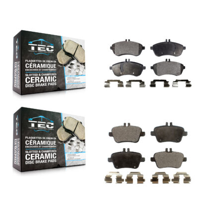 Front Rear Ceramic Brake Pad Kit For 2012-2015 Mercedes-Benz SLK250 Without Sport Package KTC-100151