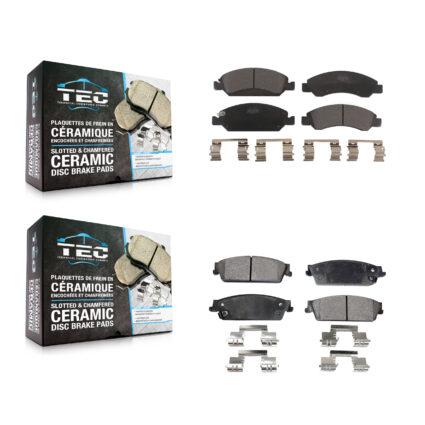 Front Rear Ceramic Brake Pads Kit For Chevrolet GMC Sierra 1500 Silverado Avalanche Tahoe KTC-100158