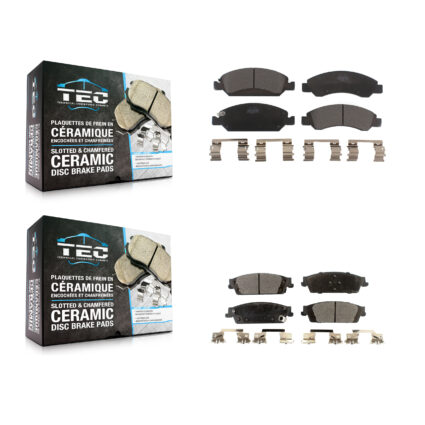 Front Rear Ceramic Brake Pads Kit For GMC Chevrolet Sierra 1500 Silverado Tahoe Yukon XL KTC-100159