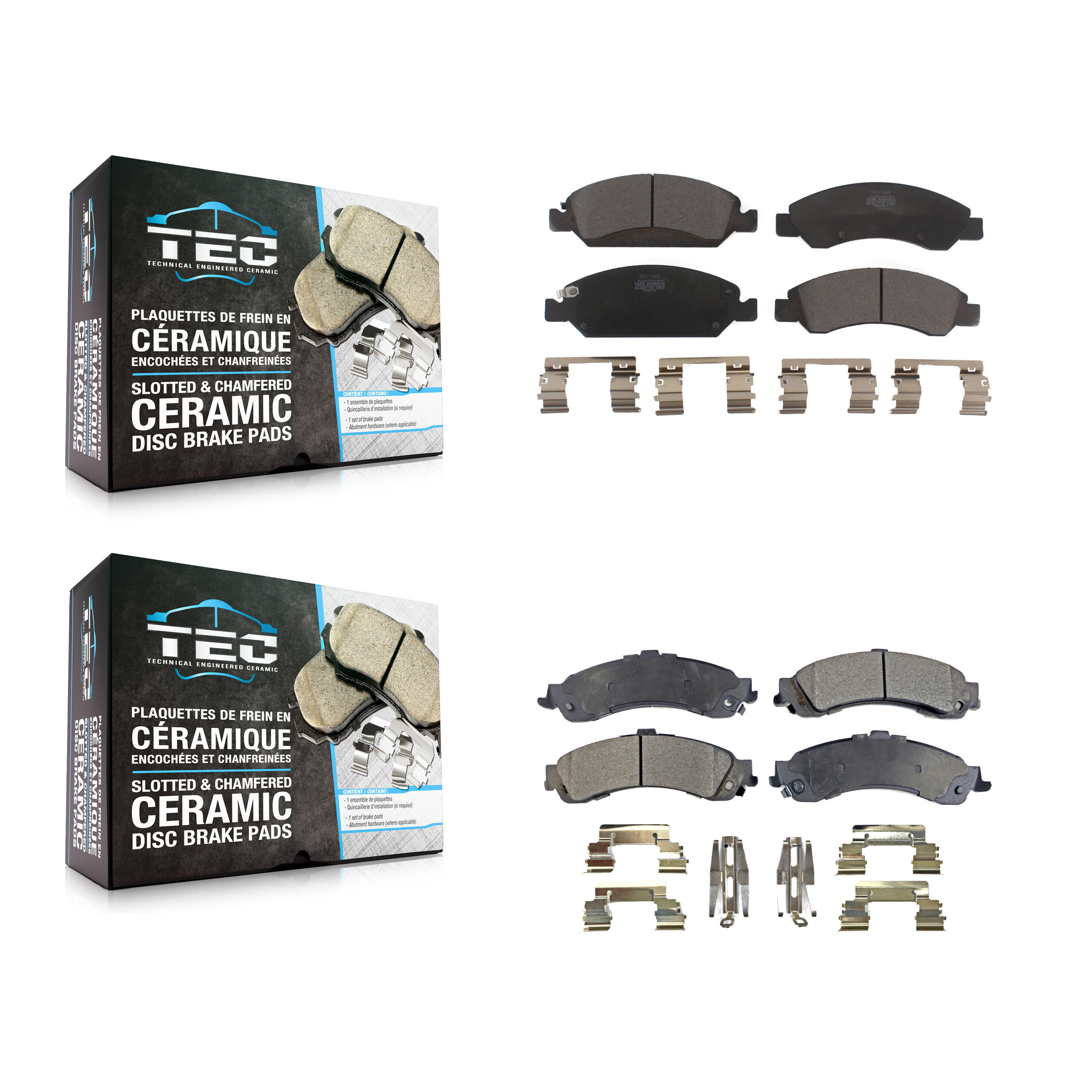 Front Rear Ceramic Brake Pad Kit For Chevrolet Silverado 1500 GMC Sierra Drum rear brakes KTC-100161