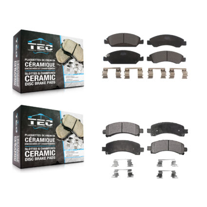 Front Rear Ceramic Brake Pads Kit For 2009-2014 Chevrolet Express 1500 GMC Savana KTC-100163
