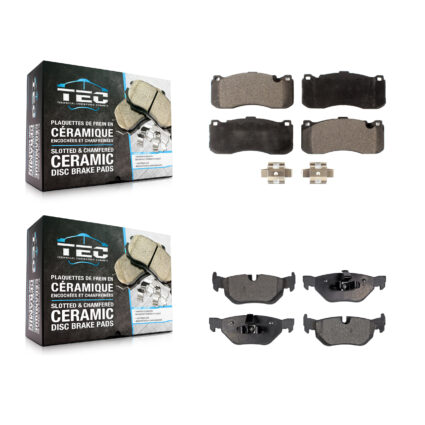 Front Rear Ceramic Brake Pads Kit For 2013 BMW 328i With 370mm Diameter Rotor KTC-100164