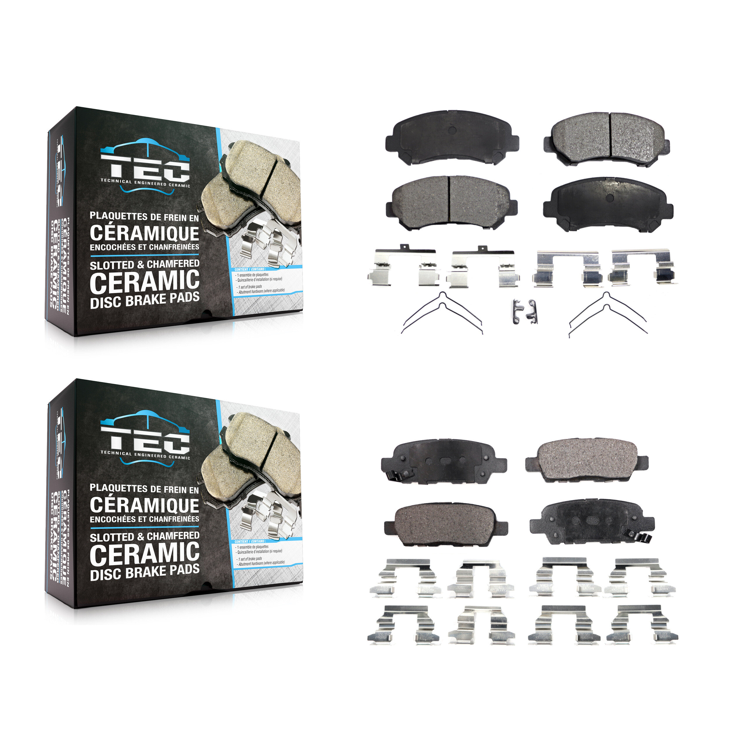 Front Rear Ceramic Brake Pads Kit For Nissan Rogue Sentra Maxima Juke Select KTC-100167