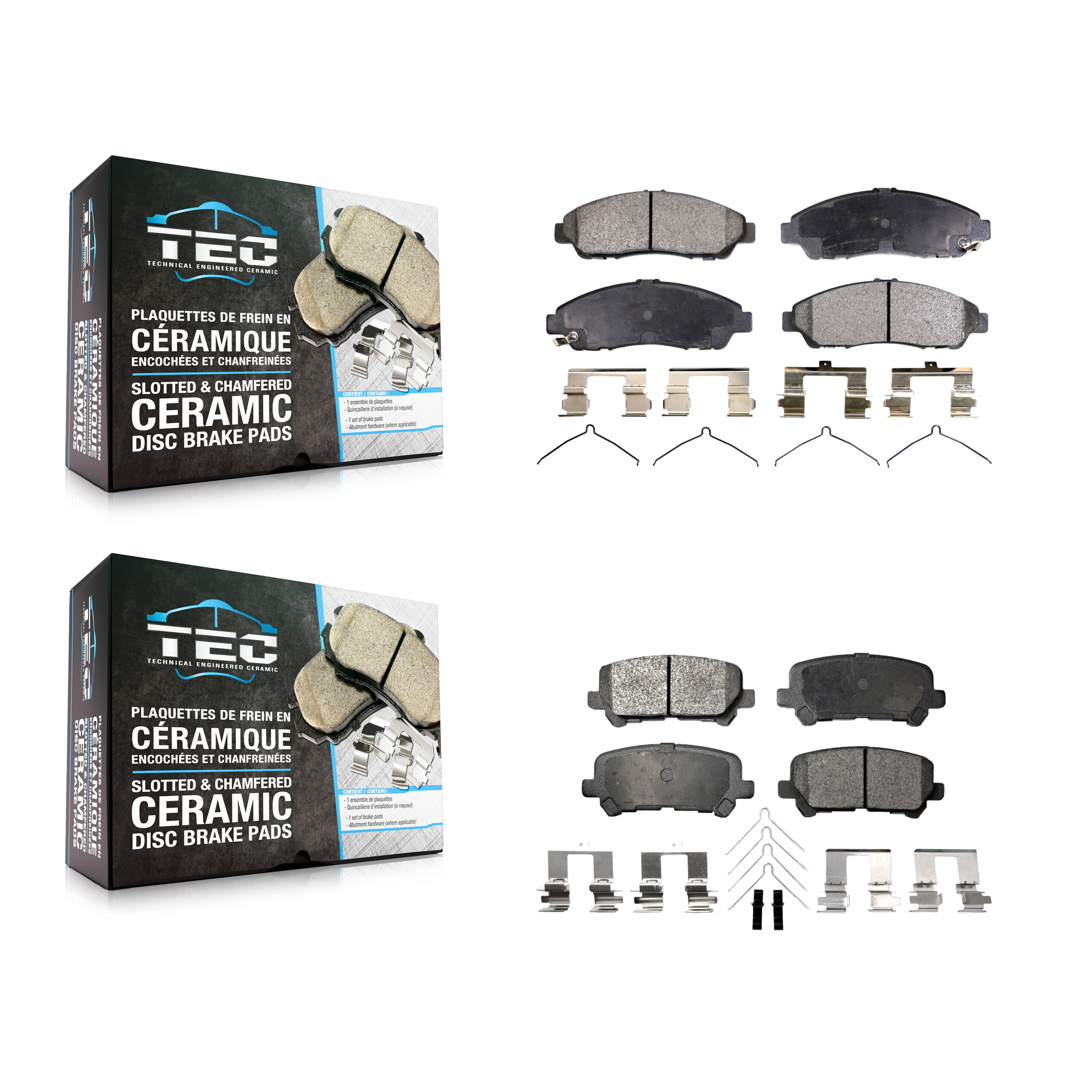 Front Rear Ceramic Brake Pads Kit For Honda Pilot Acura MDX ZDX KTC-100171