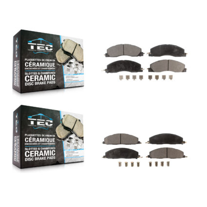 Front Rear Ceramic Brake Pads Kit For Ram 3500 2500 1500 Dodge KTC-100178