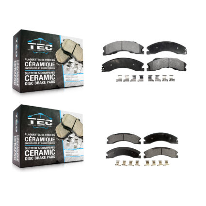 Front Rear Ceramic Brake Pads Kit For Nissan NV2500 TITAN XD NV3500 NV1500 KTC-100190