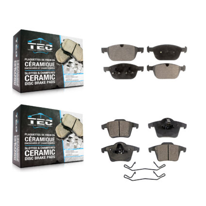 Front Rear Ceramic Brake Pad Kit For 2003-2014 Volvo XC90 With 328mm Diameter Rotor KTC-100192