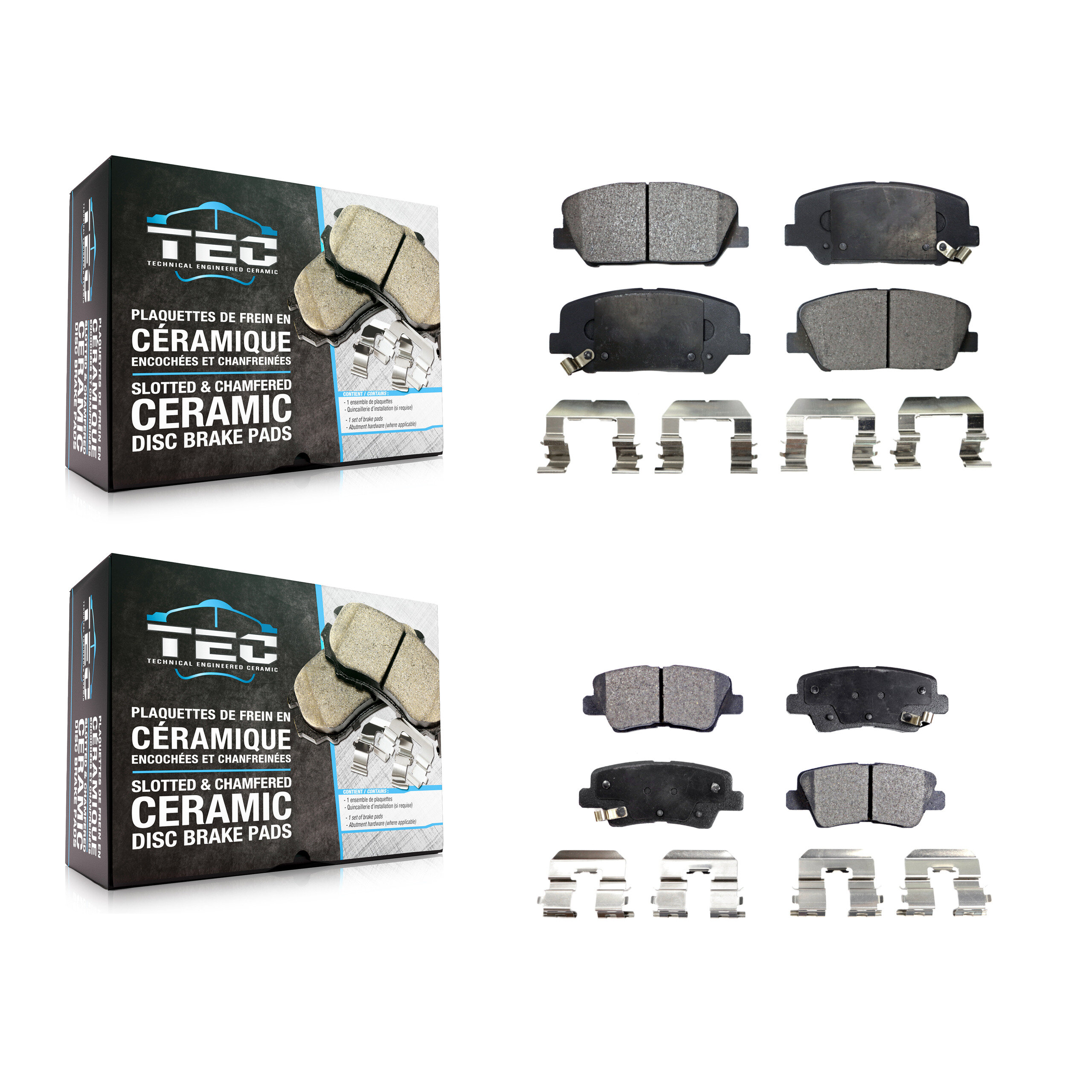 Front Rear Ceramic Brake Pads Kit For 2013-2015 Kia Optima Hyundai Veloster KTC-100195