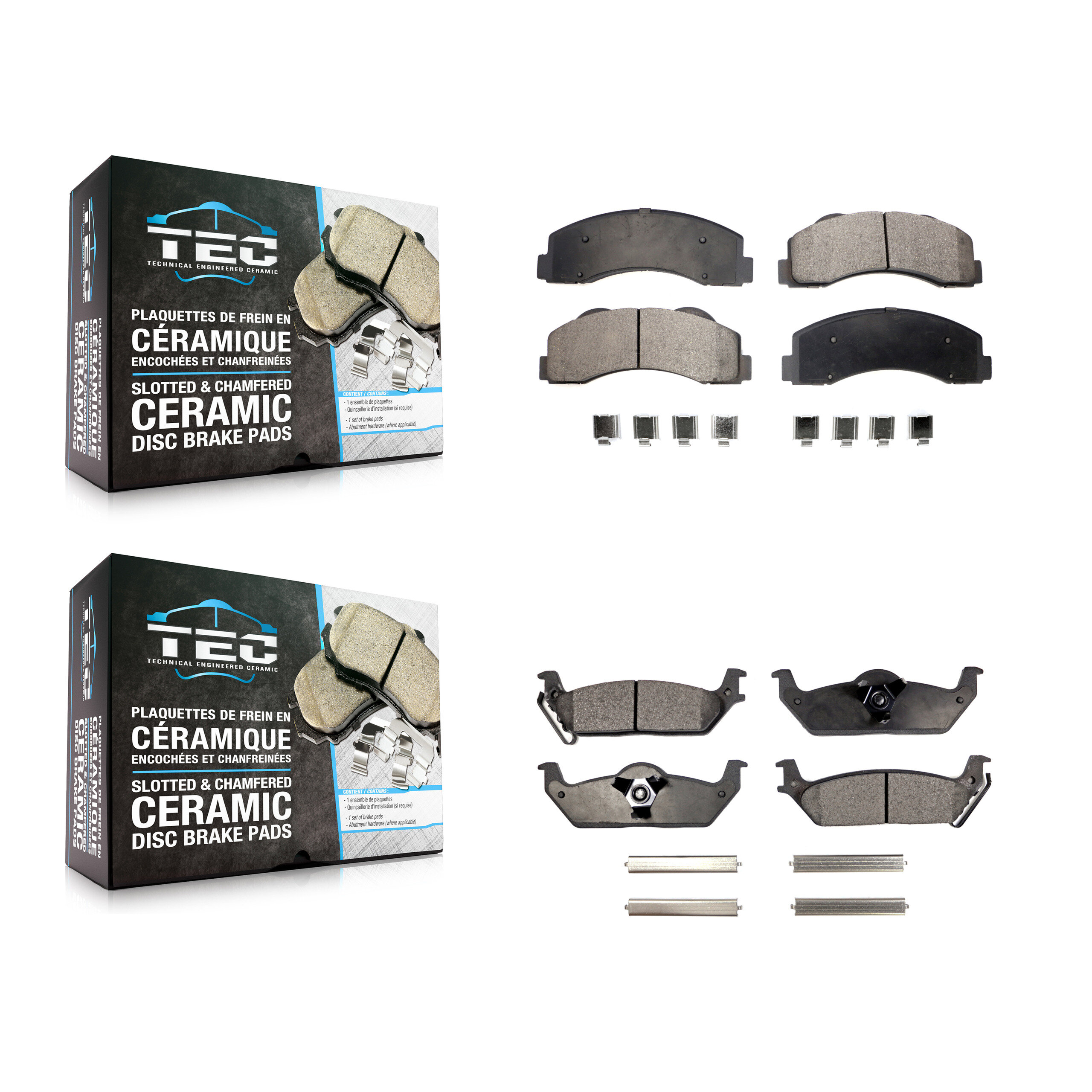 Front Rear Ceramic Brake Pads Kit For 2010-2011 Ford F-150 KTC-100196