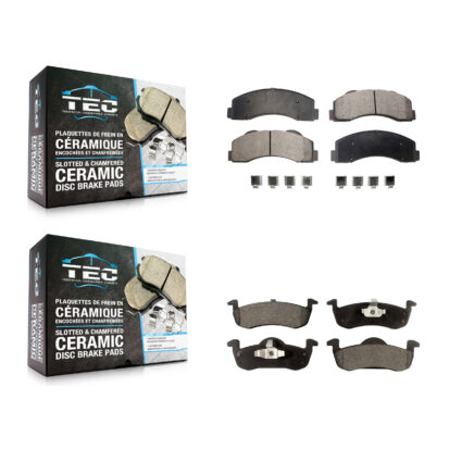 Front Rear Ceramic Brake Pads Kit For 2010-2017 Ford Expedition Lincoln Navigator KTC-100197