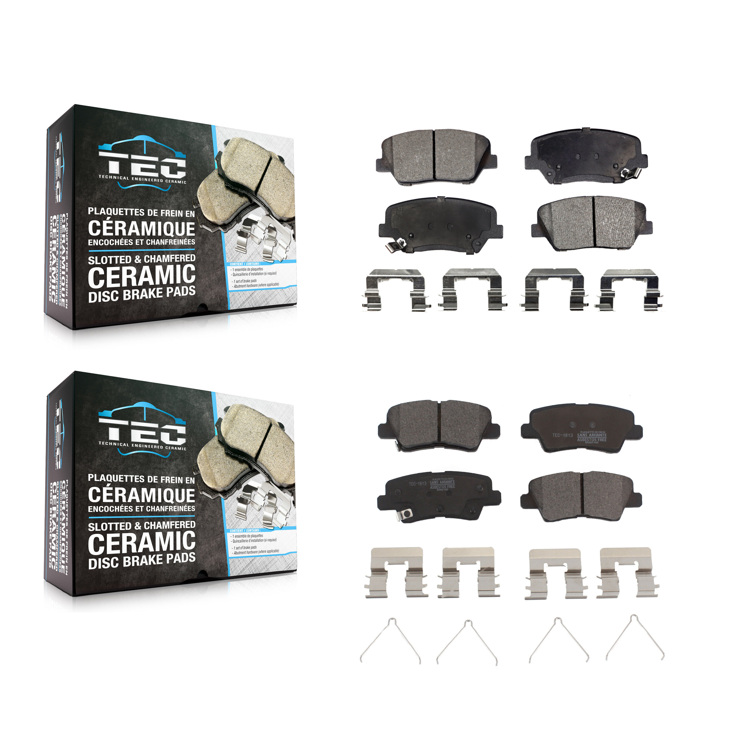 Front Rear Ceramic Brake Pads Kit For 2014-2017 Kia Rondo With Electric Parking KTC-100207