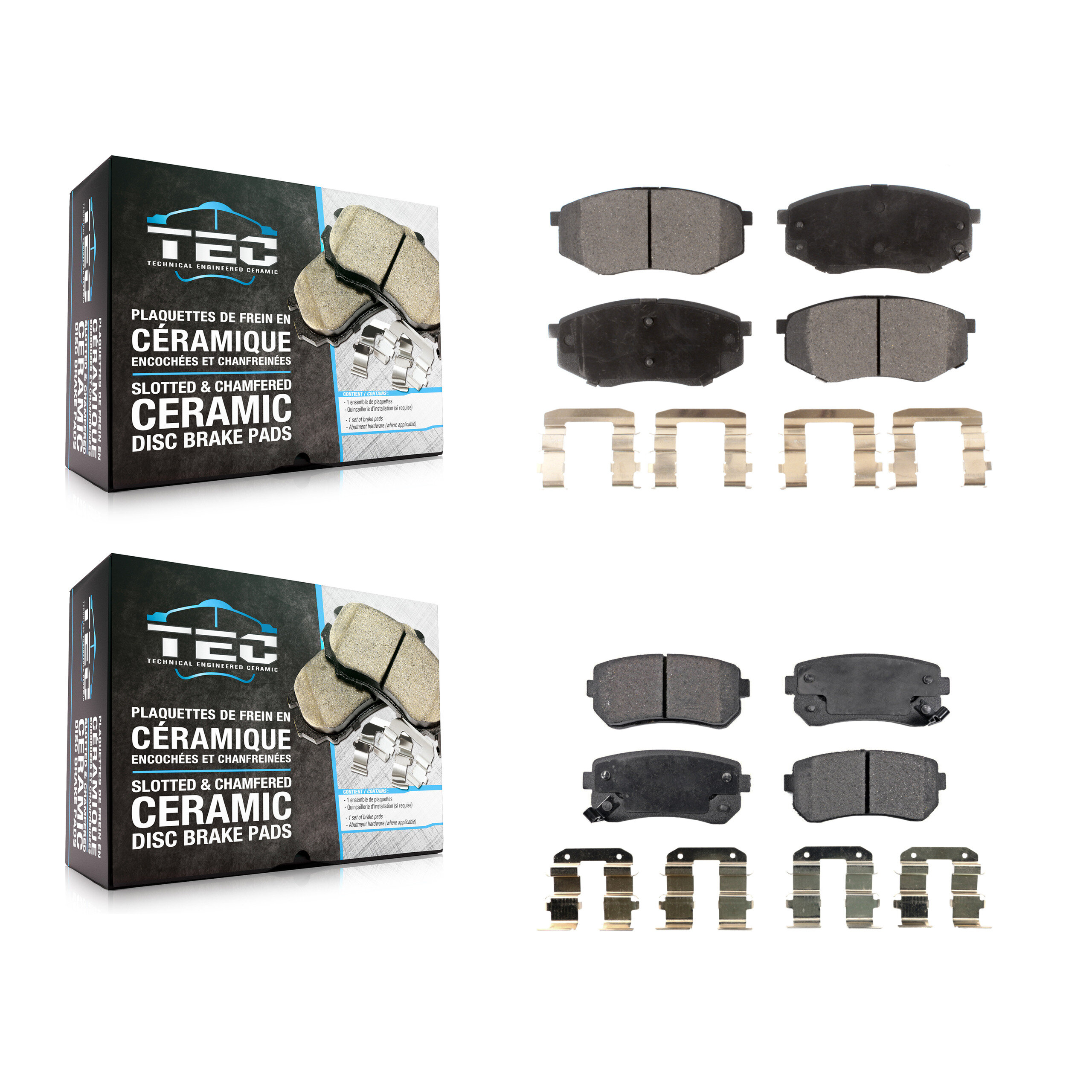 Front Rear Ceramic Brake Pads Kit For Hyundai Tucson Kia Sportage FWD KTC-100210