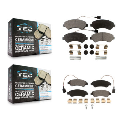 Front Rear Ceramic Brake Pads Kit For Ram ProMaster 2500 3500 1500 With Solid Rotor KTC-100240