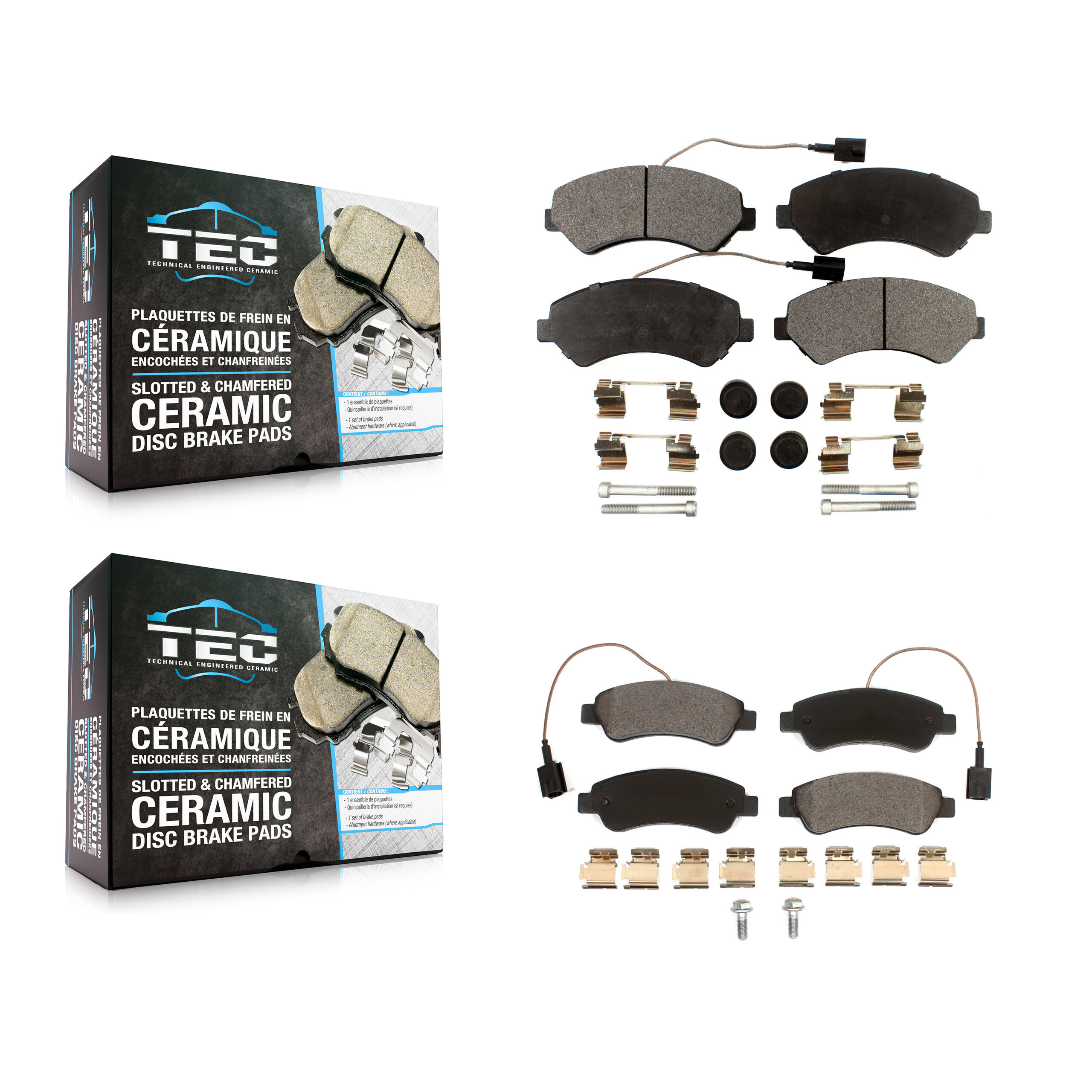 Front Rear Ceramic Brake Pads Kit For Ram ProMaster 2500 3500 1500 With Solid Rotor KTC-100240