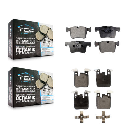 Front Rear Ceramic Brake Pads Kit For 2012 BMW 328i With 345mm Diameter Rotor KTC-100251