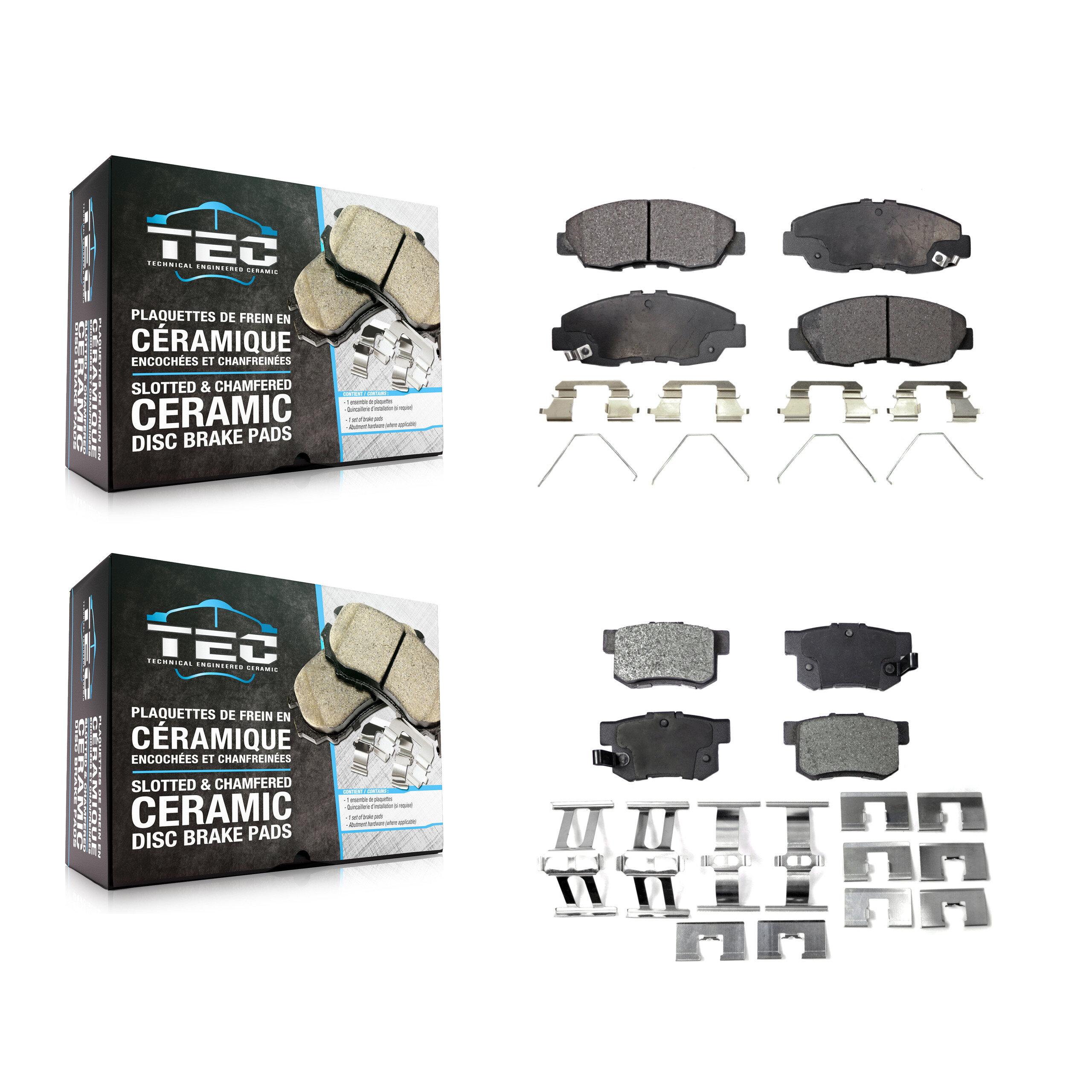 Front Rear Ceramic Brake Pads Kit For Honda Civic KTC-100253