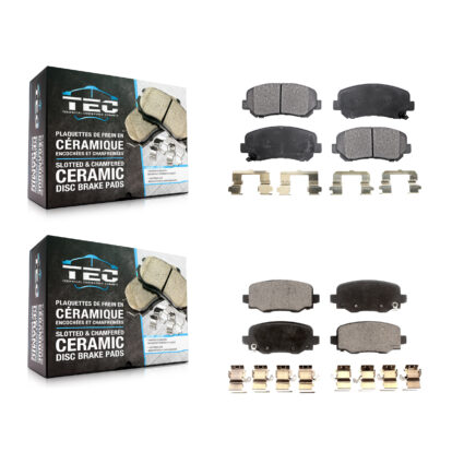Front Rear Ceramic Brake Pads Kit For 15-17 Chrysler 200 With 305mm Diameter Rotor KTC-100266