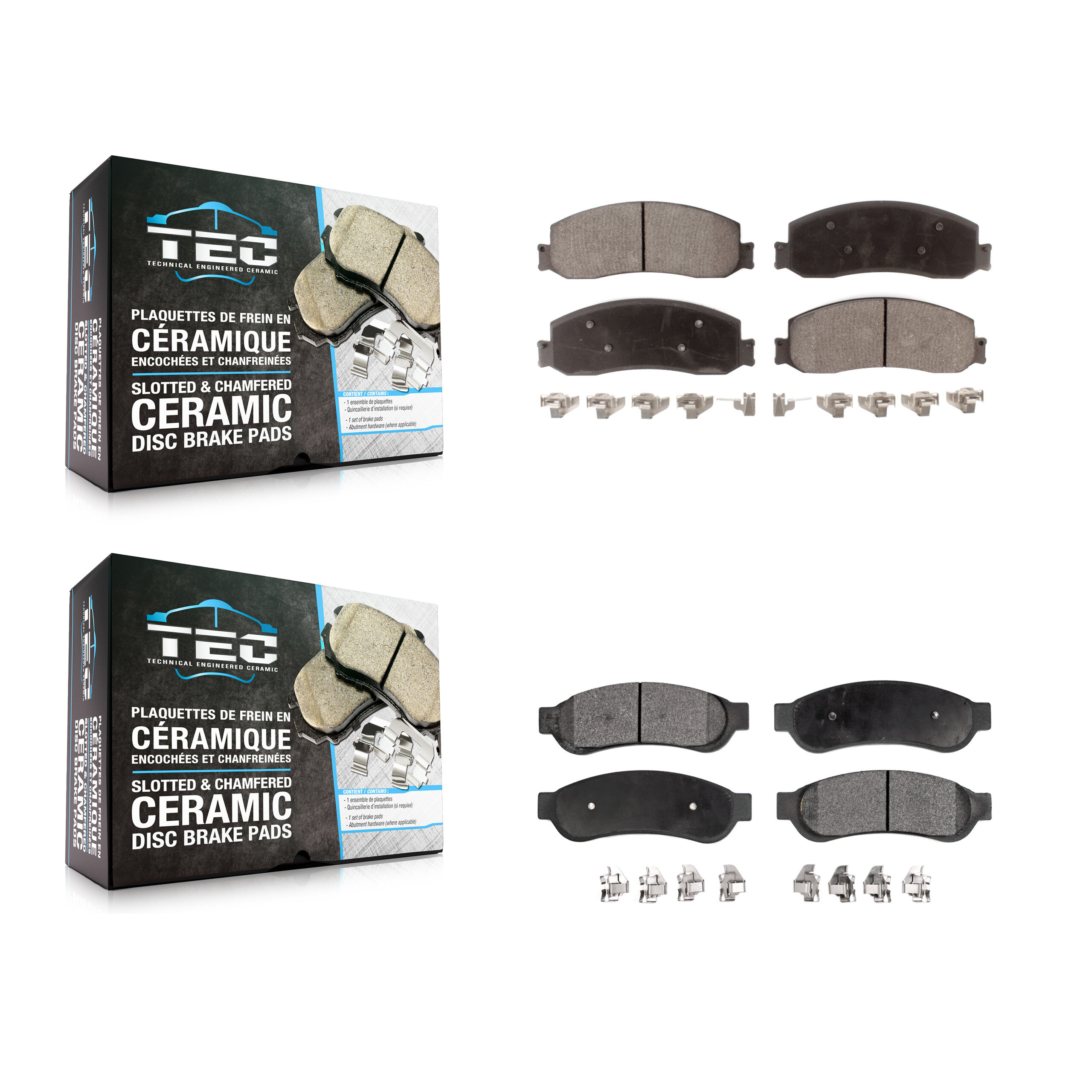 Front Rear Ceramic Brake Pads Kit For Ford F-350 Super Duty F-250 KTC-100271