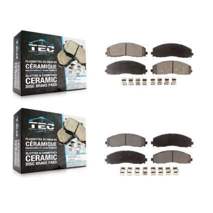 Front Rear Ceramic Brake Pads Kit For Ford F-350 Super Duty F-250 F-450 KTC-100281