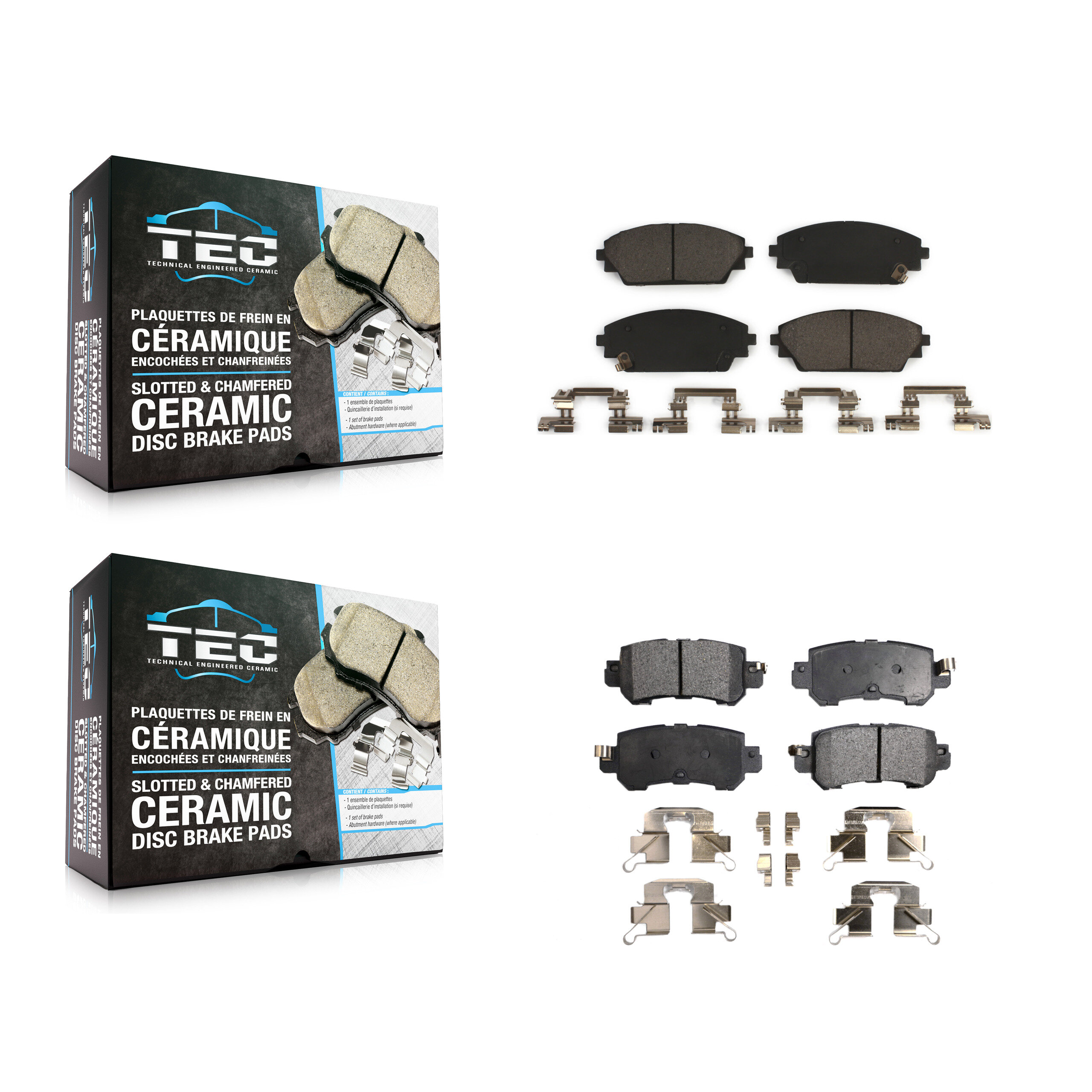Front Rear Ceramic Brake Pads Kit For 2016-2018 Mazda CX-3 KTC-100292
