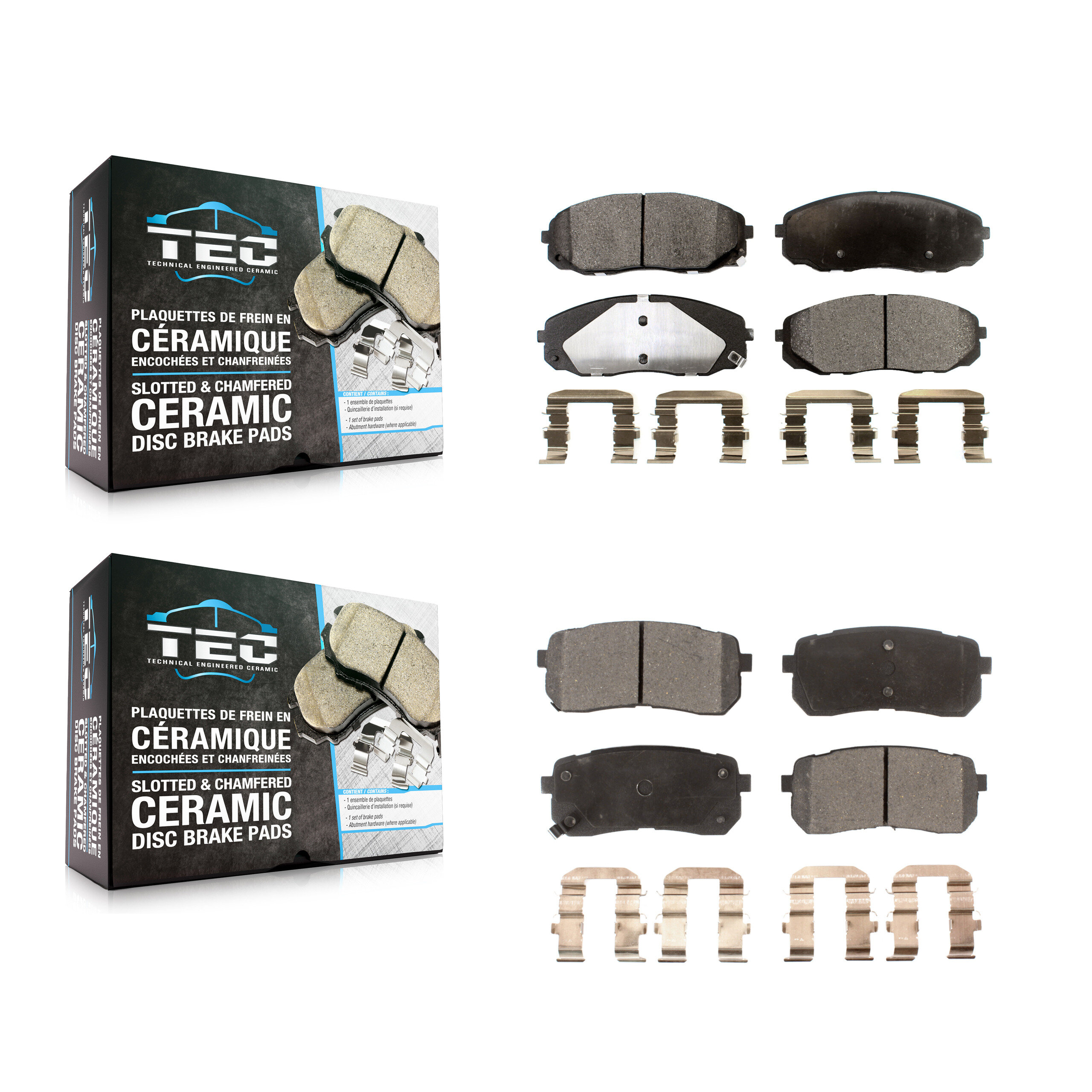 Front Rear Ceramic Brake Pads Kit For 2015-2021 Kia Sedona KTC-100304