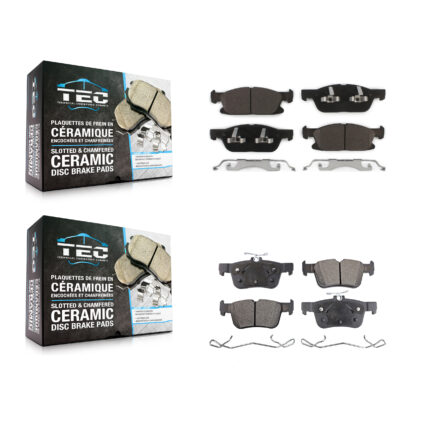 Front Rear Ceramic Brake Pads Kit For Ford Edge Lincoln Nautilus MKX KTC-100305