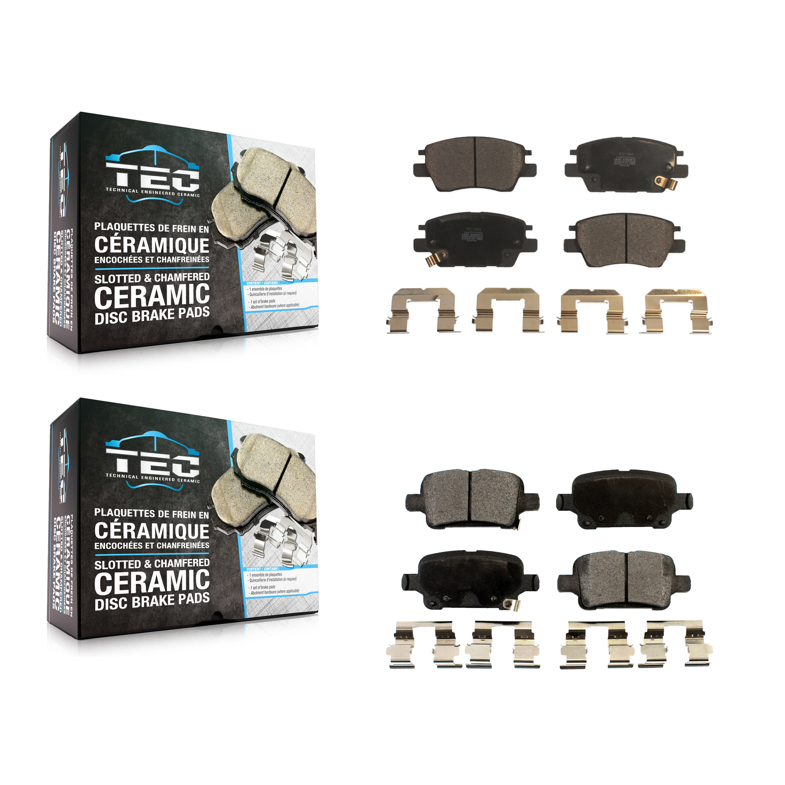 Front Rear Ceramic Brake Pads Kit For Chevrolet Cruze Bolt EV Volt EUV KTC-100311