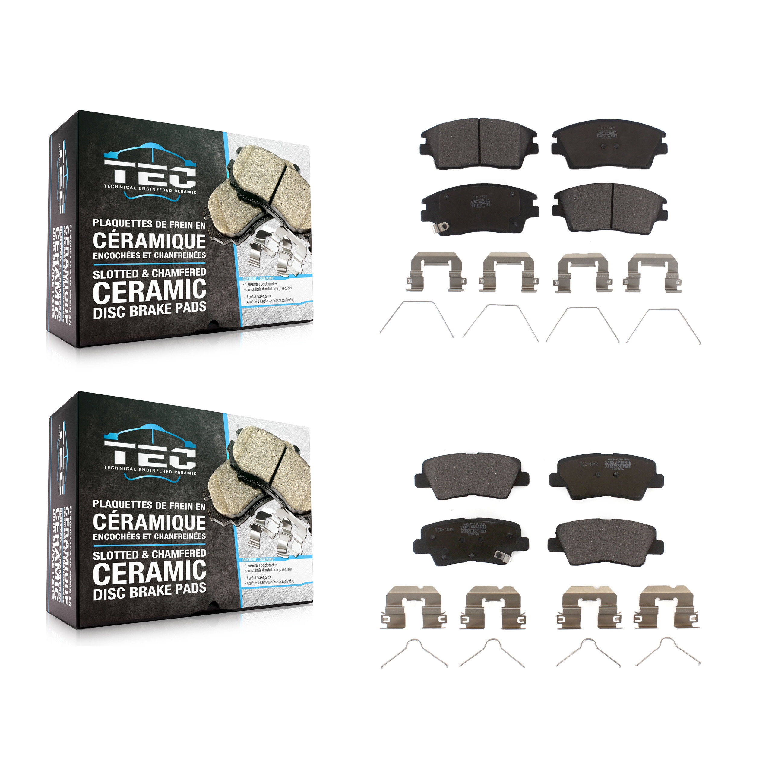 Front Rear Ceramic Brake Pads Kit For 2017-2020 Hyundai Elantra 1.6L KTC-100312