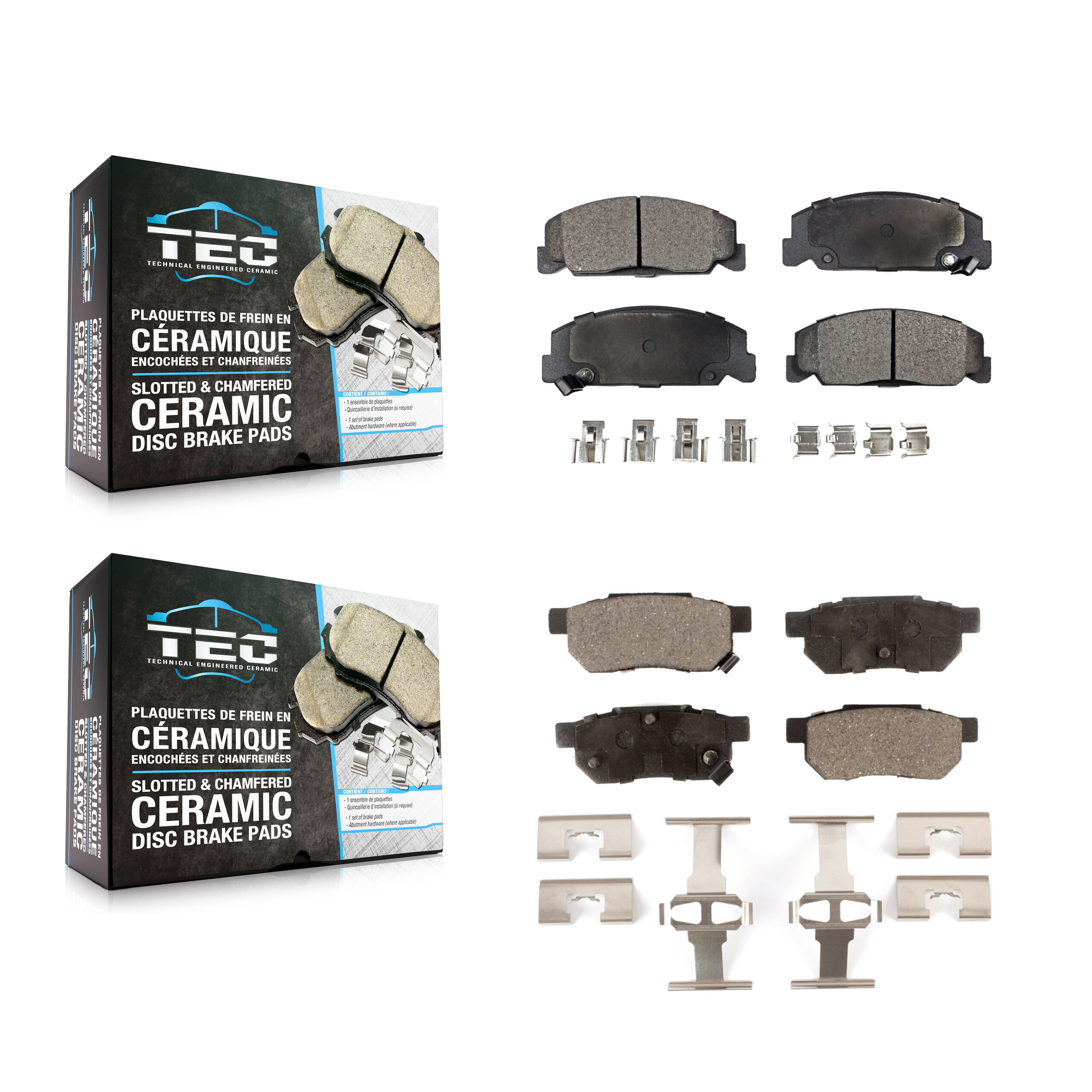 Front Rear Ceramic Brake Pads Kit For Honda Civic del Sol KTC-100321