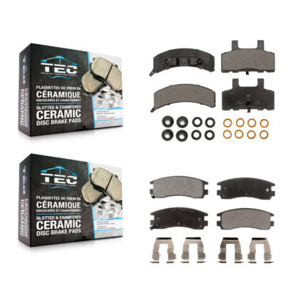 Front Rear Ceramic Brake Pads Kit For 1999 Cadillac DeVille Drum rear brakes KTC-100322