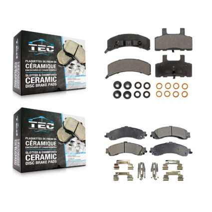 Front Rear Ceramic Brake Pads Kit For GMC Yukon Drum rear brakes With Dual Piston Caliper KTC-100324