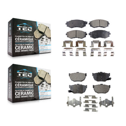 Front Rear Ceramic Brake Pads Kit For 1990-1992 Nissan Stanza Disc rear brakes KTC-100325