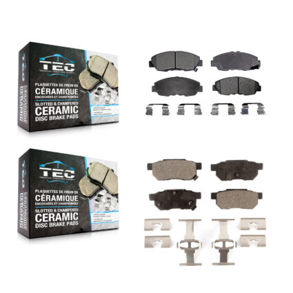 Front Rear Ceramic Brake Pads Kit For Honda Civic Acura EL KTC-100328