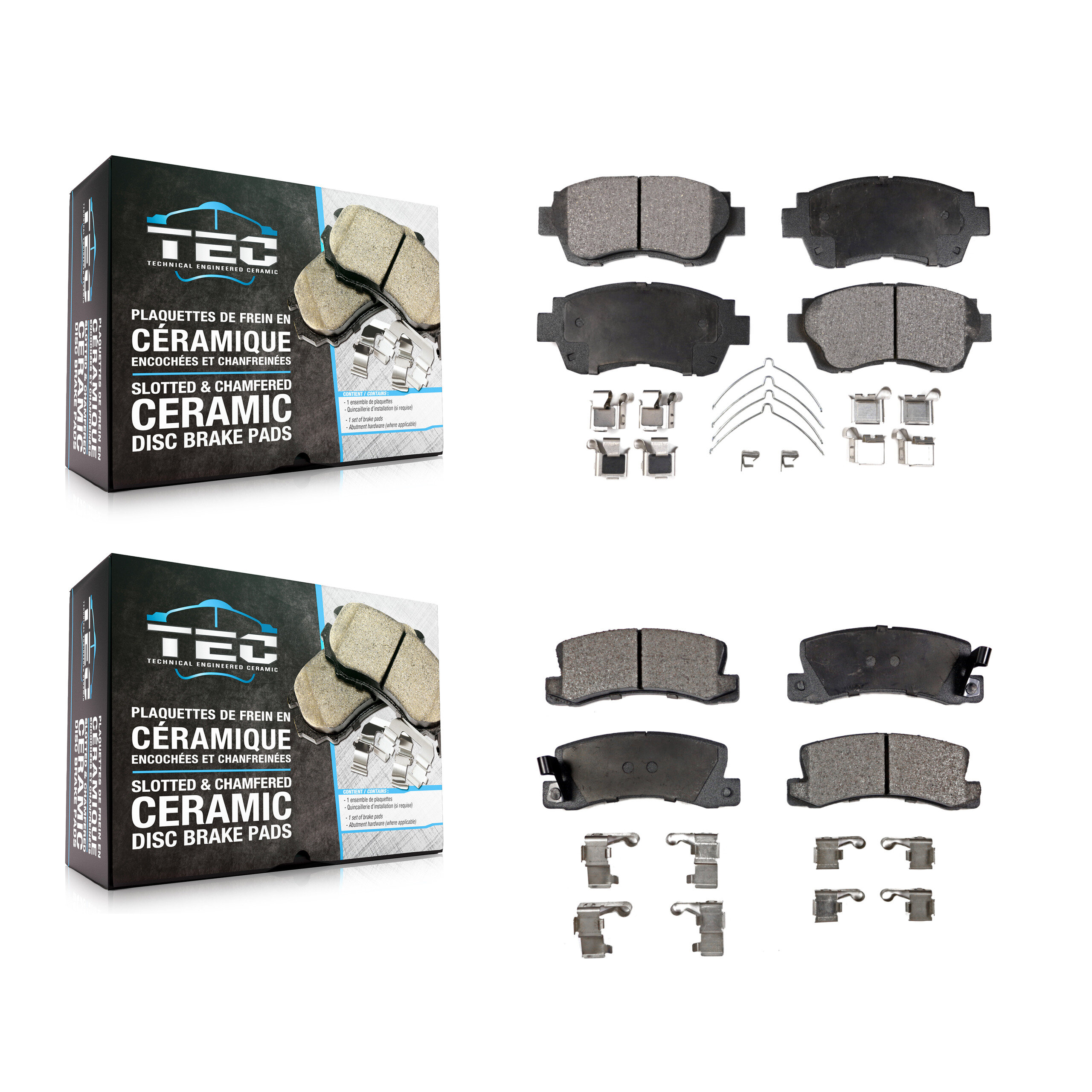 Front Rear Ceramic Brake Pads Kit For Toyota Camry Celica Lexus ES300 KTC-100330