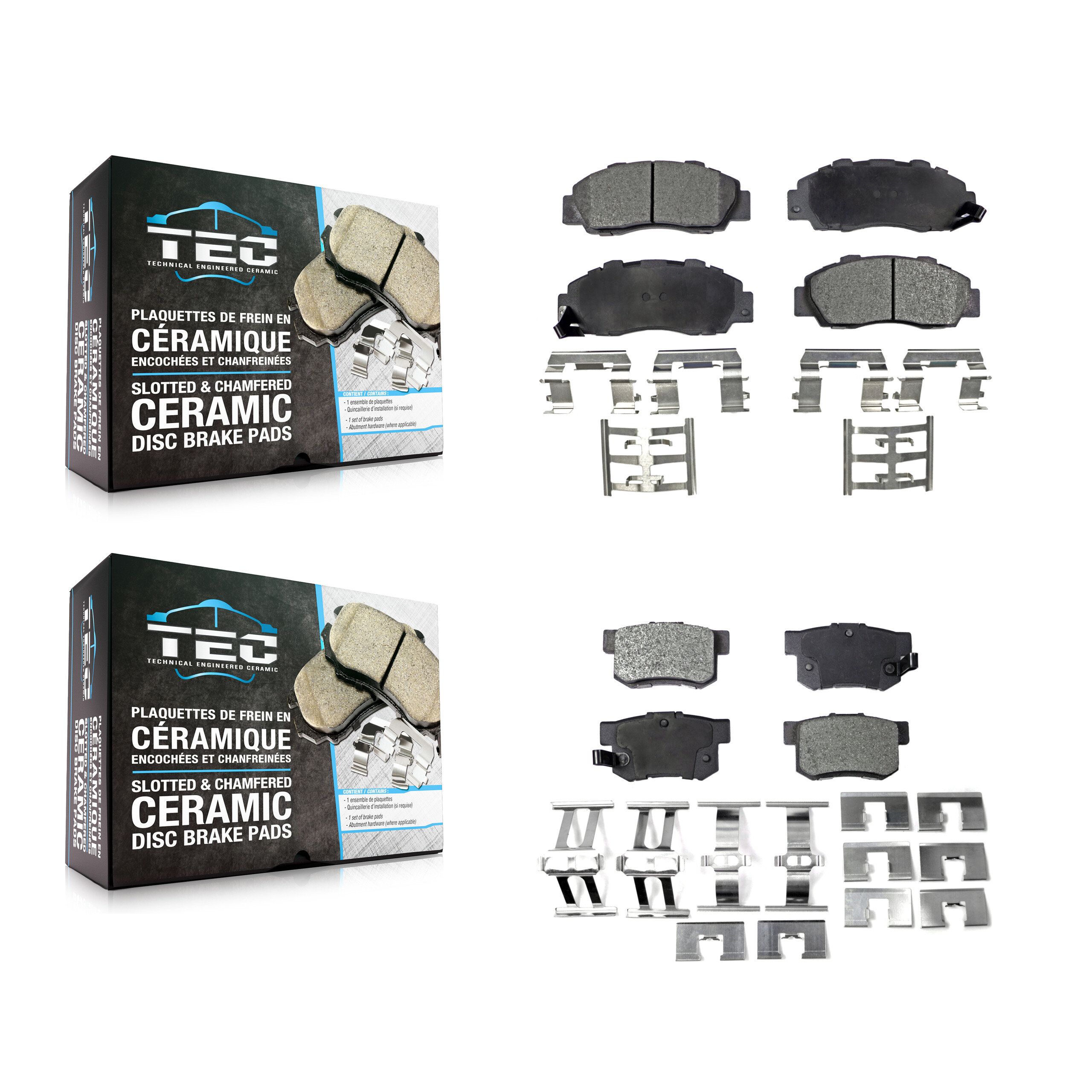 Front Rear Ceramic Brake Pads Kit For Honda Accord Acura Prelude Integra Odyssey CL TL RL KTC-100335