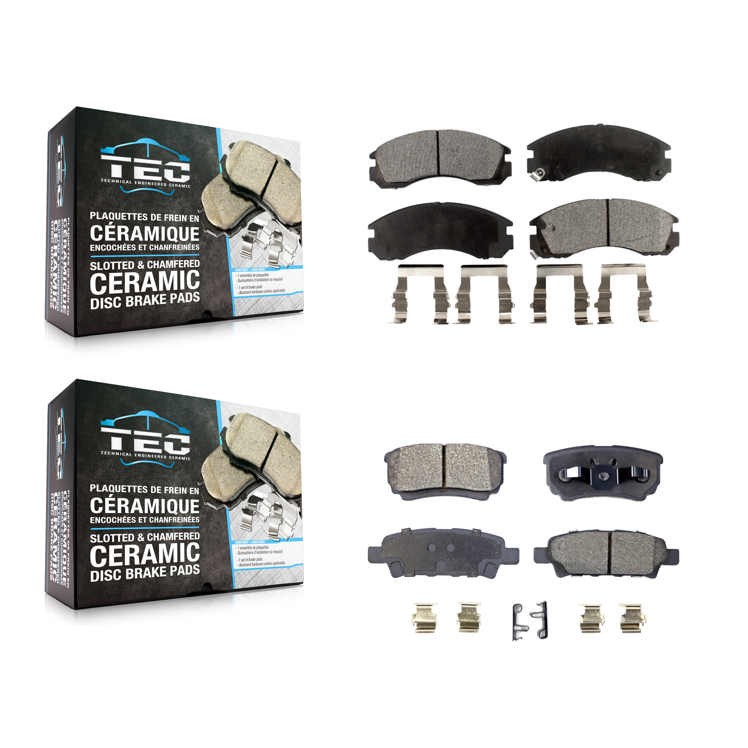 Front Rear Ceramic Brake Pads Kit For 2005-2006 Mitsubishi Outlander KTC-100338