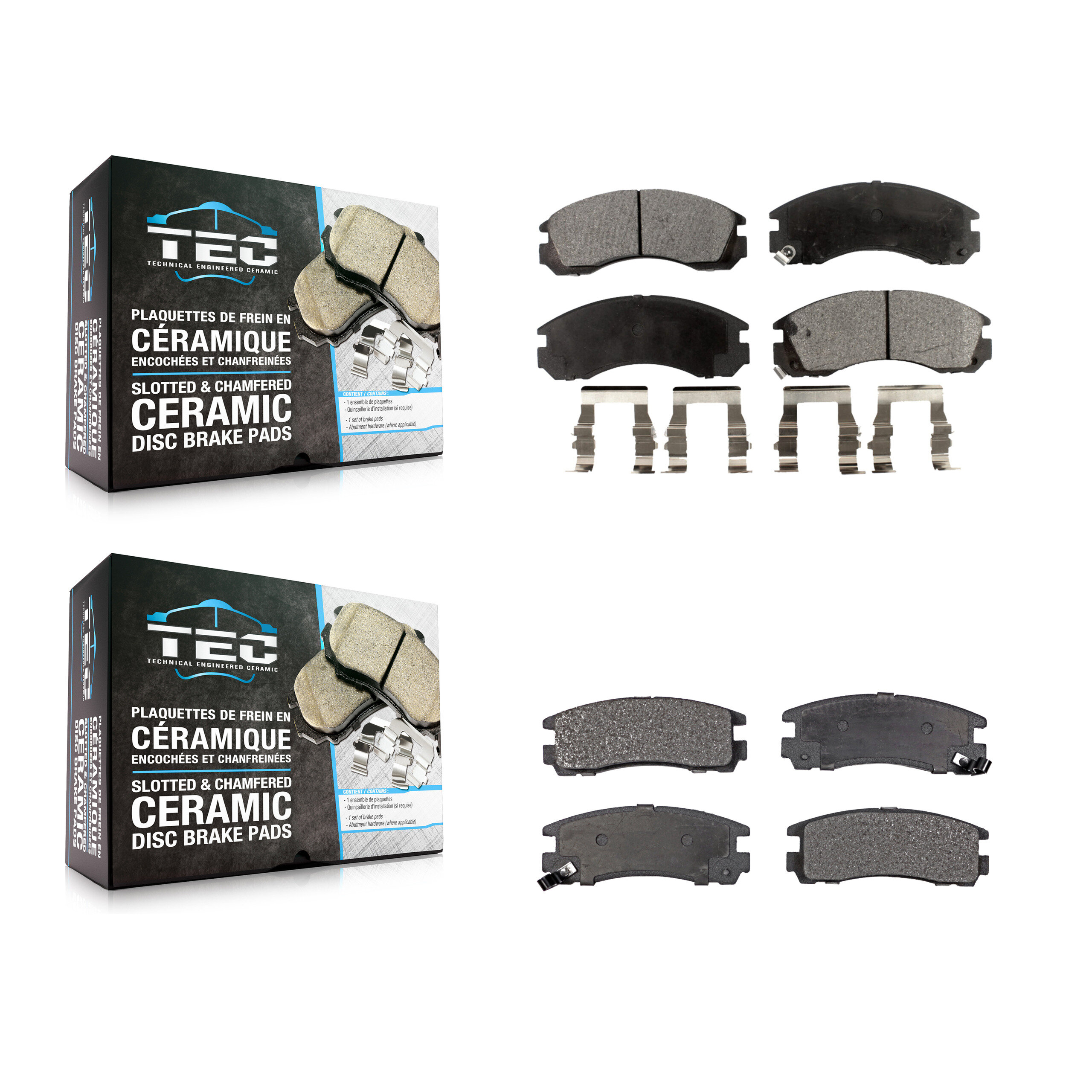 Front Rear Ceramic Brake Pads Kit For Dodge Stealth Mitsubishi Eclipse Eagle Talon 3000GT KTC-100339