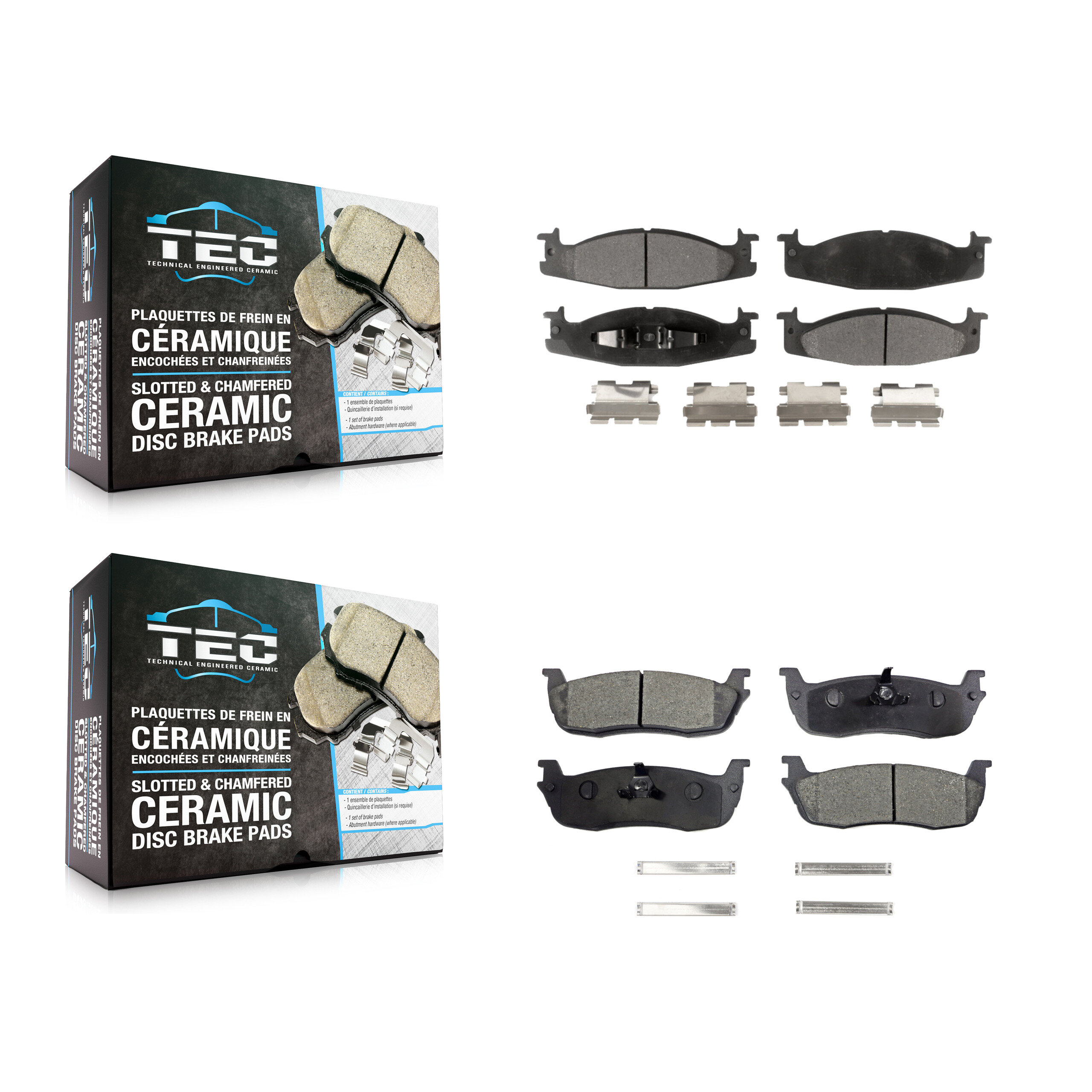 Front Rear Ceramic Brake Pads Kit For 1996 Ford F-150 KTC-100348