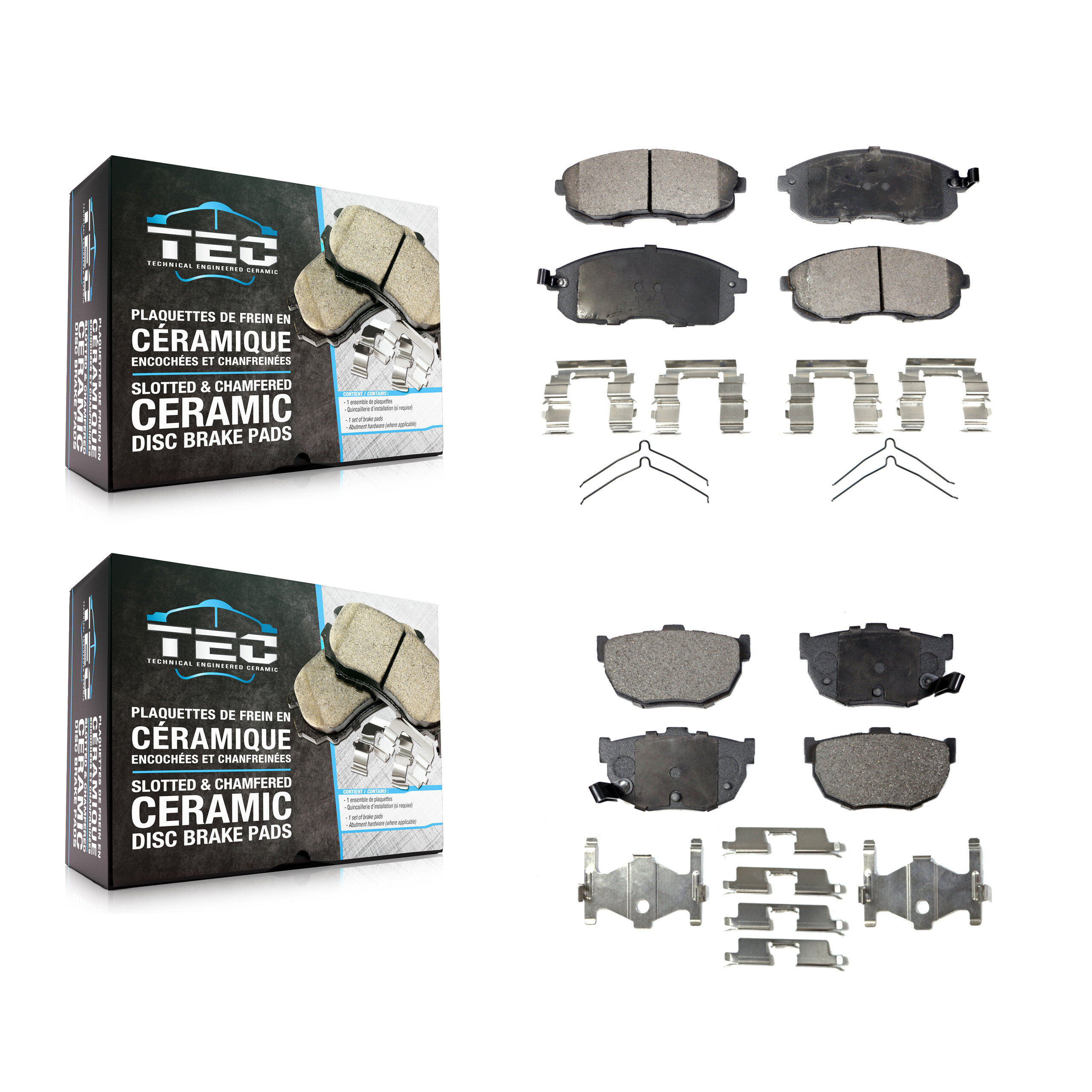 Front Rear Ceramic Brake Pads Kit For 1989-1990 Nissan Maxima Disc rear brakes KTC-100353
