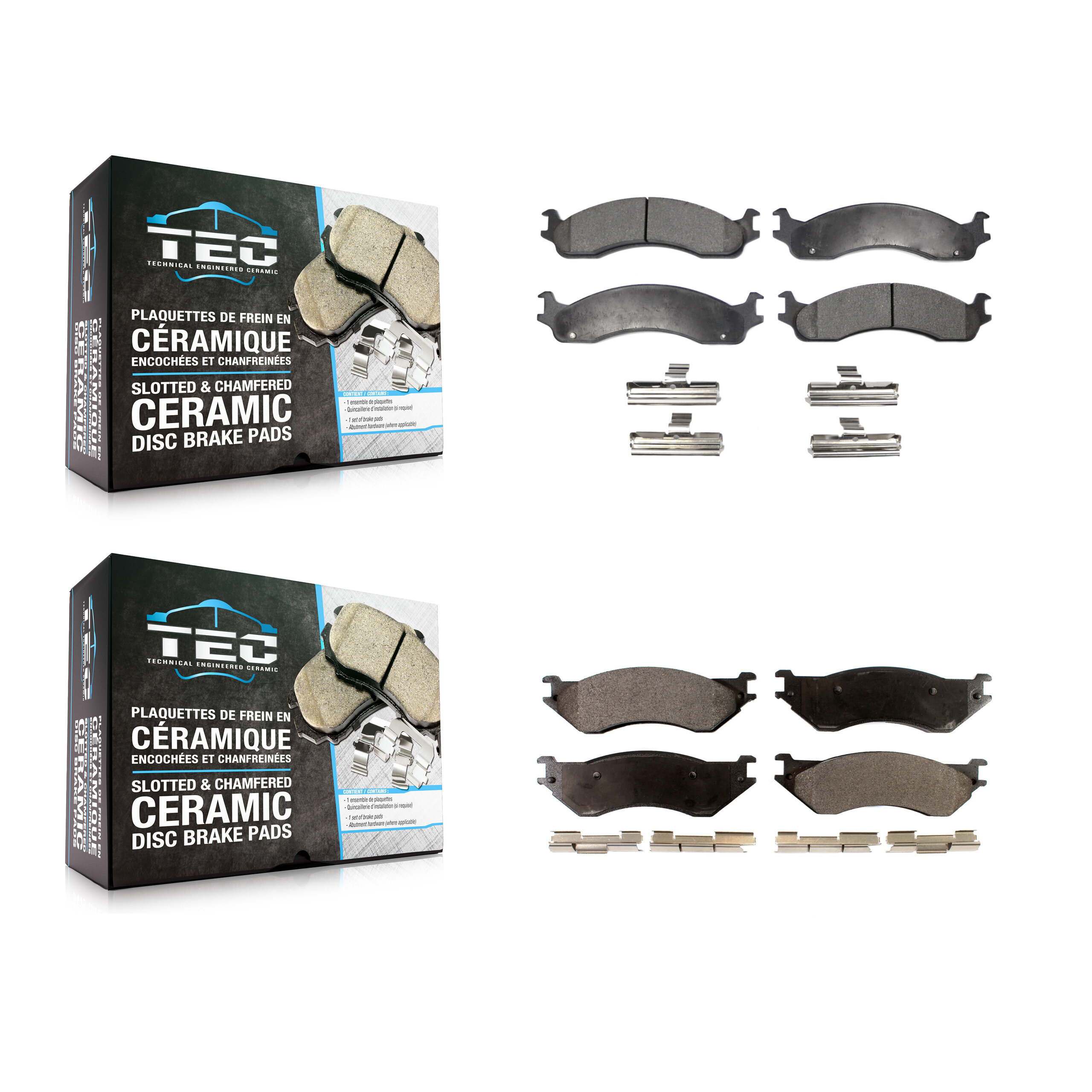 Front Rear Ceramic Brake Pads Kit For 2001-2002 Dodge Ram 2500 3500 KTC-100356