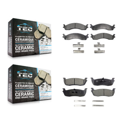 Front Rear Ceramic Brake Pads Kit For Ford F-250 HD KTC-100357