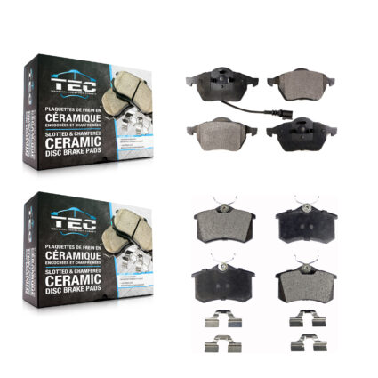 Front Rear Ceramic Brake Pads Kit For Volkswagen Beetle Jetta Golf Passat KTC-100361