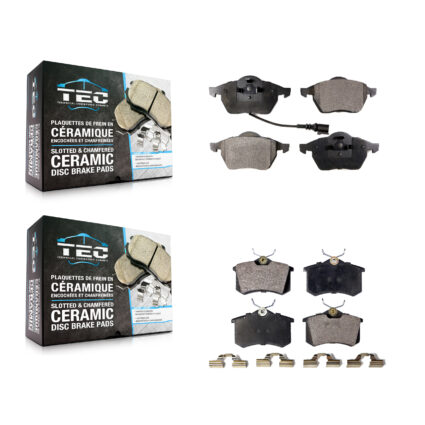 Front Rear Ceramic Brake Pads Kit For Volkswagen Jetta Golf Beetle Audi TT Quattro A6 KTC-100362