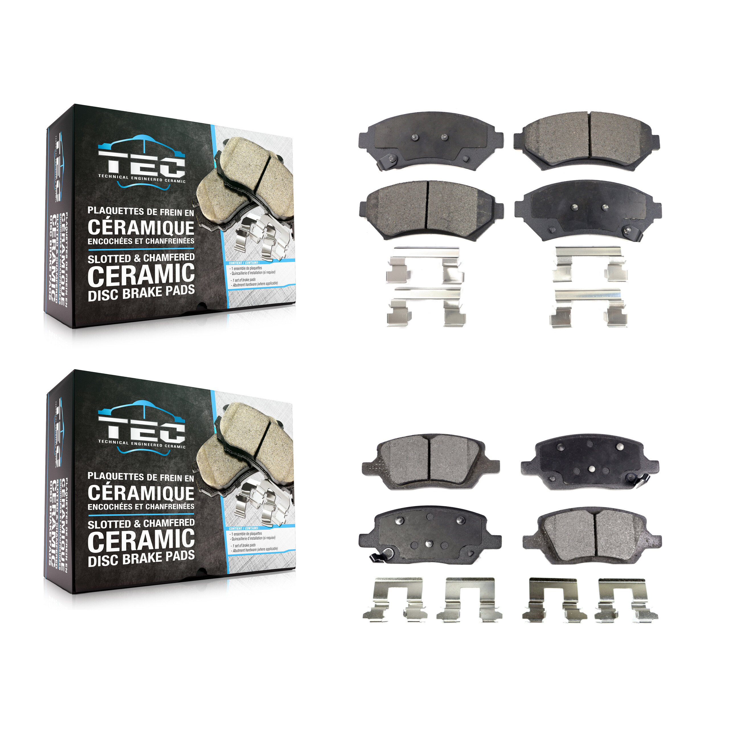 Front Rear Ceramic Brake Pads Kit For 2005 Pontiac Montana FWD KTC-100363