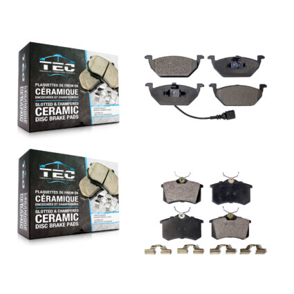Front Rear Ceramic Brake Pads Kit For Volkswagen Jetta Golf City Beetle KTC-100385