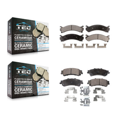 Front Rear Ceramic Brake Pads Kit For Cadillac DTS DeVille GMC Sierra 3500 KTC-100389