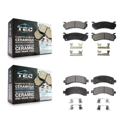 Front Rear Ceramic Brake Pads Kit For Chevrolet Avalanche 1500 GMC Yukon Express Tahoe XL KTC-100395